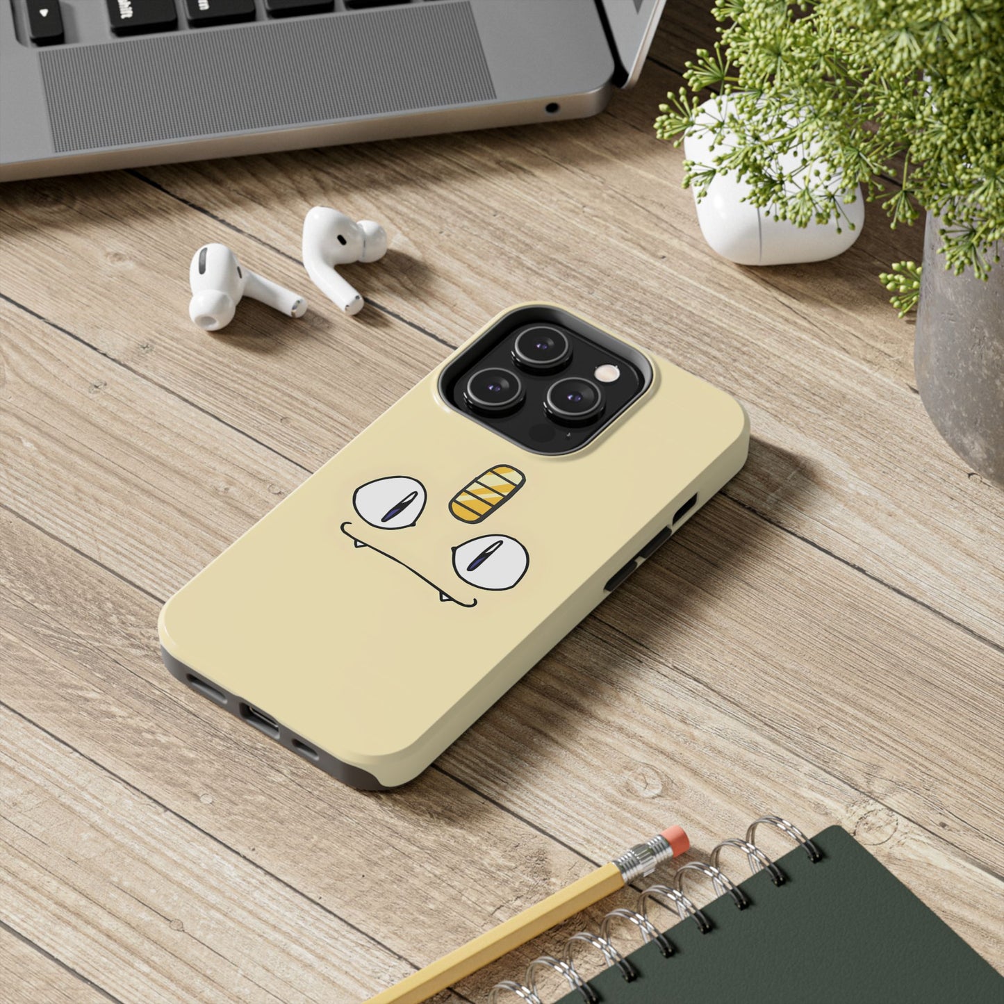 Cat Minimal Gold Coin Face Tough Phone Case | Anime