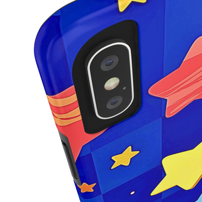 Funda resistente para teléfono con estampado de estrellas vibrantes y preppy | Estética