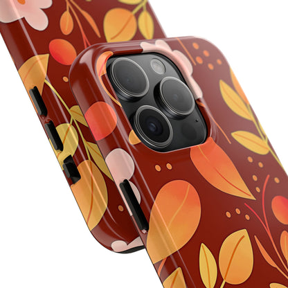 Autumn Fall Leaf Pattern Tough Phone Case | Aesthetic