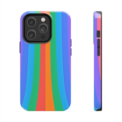 Funda resistente para teléfono con líneas de arcoíris hippies | Estética