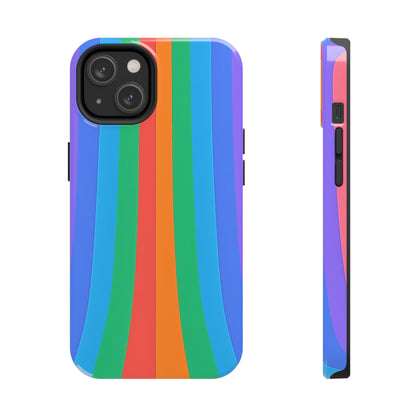 Funda resistente para teléfono con líneas de arcoíris hippies | Estética