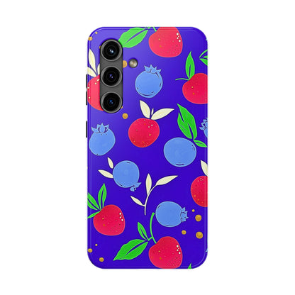 Funda resistente para teléfono con diseño de arándanos y fresas | Estética