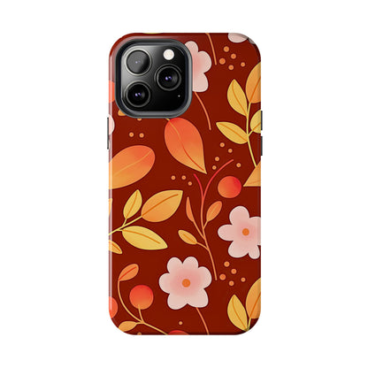 Autumn Fall Leaf Pattern Tough Phone Case | Aesthetic
