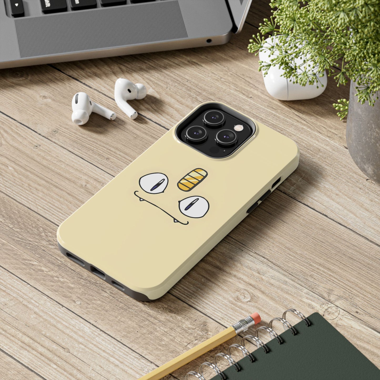 Cat Minimal Gold Coin Face Tough Phone Case | Anime