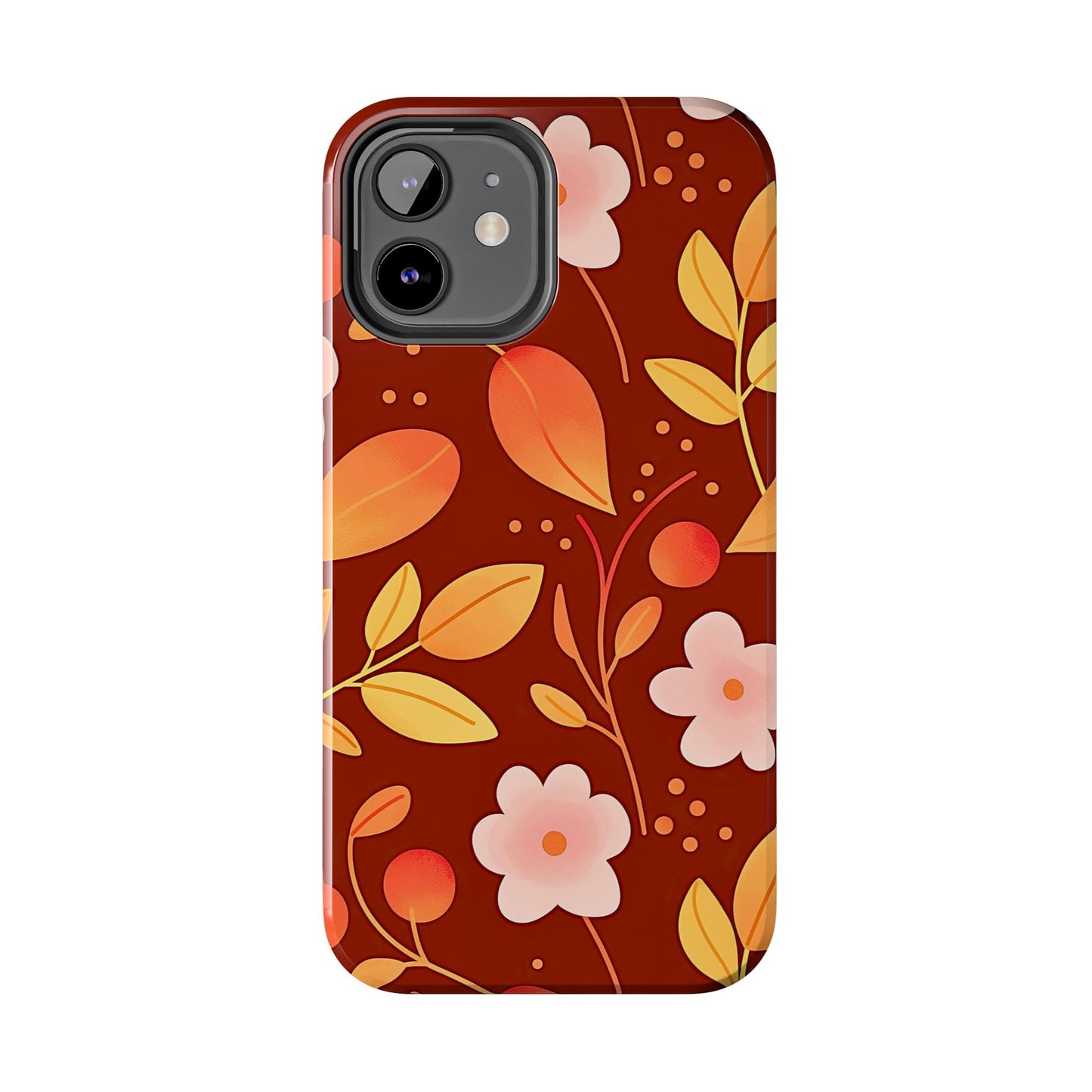 Autumn Fall Leaf Pattern Tough Phone Case | Aesthetic