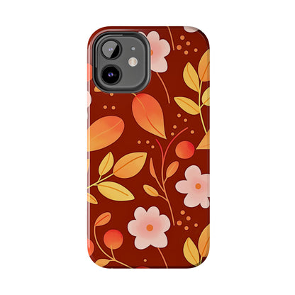 Autumn Fall Leaf Pattern Tough Phone Case | Aesthetic