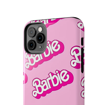 Funda rígida para teléfono con estampado retro del logotipo de Barbie | Estética