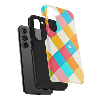 Vibrant Preppy Checkered Tough Phone Case | Aesthetic