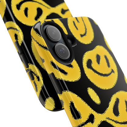 Funda resistente para teléfono con cara sonriente psicodélica colorida (versión 1) | Estética