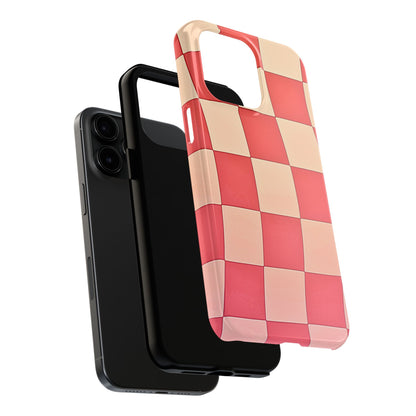 Preppy Checkered Pink Tough Phone Case | Aesthetic