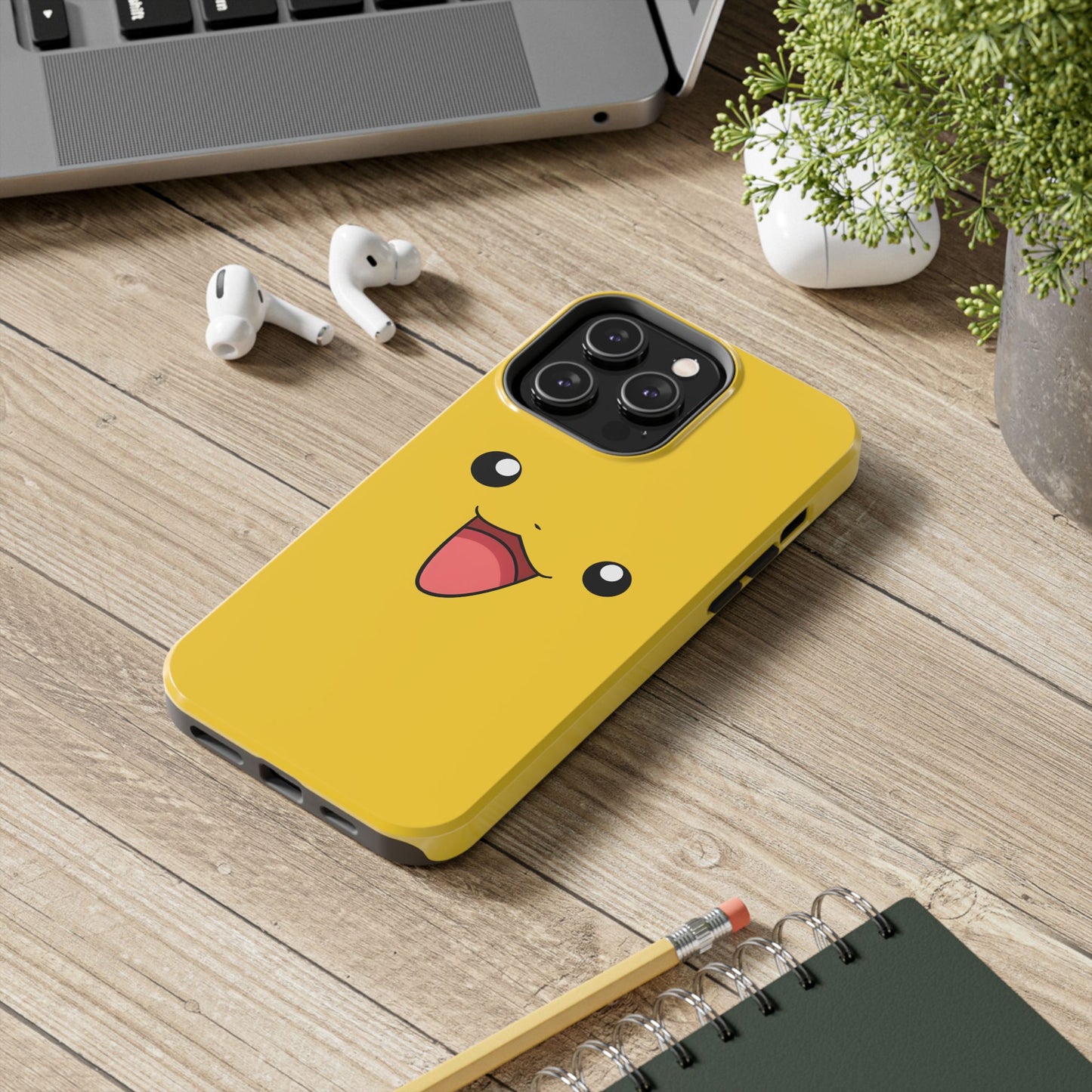 Electric Mouse Yellow Happy Face Minimal Design Tough Phone Case | Anime