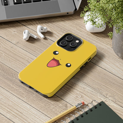 Electric Mouse Yellow Happy Face Minimal Design Tough Phone Case | Anime