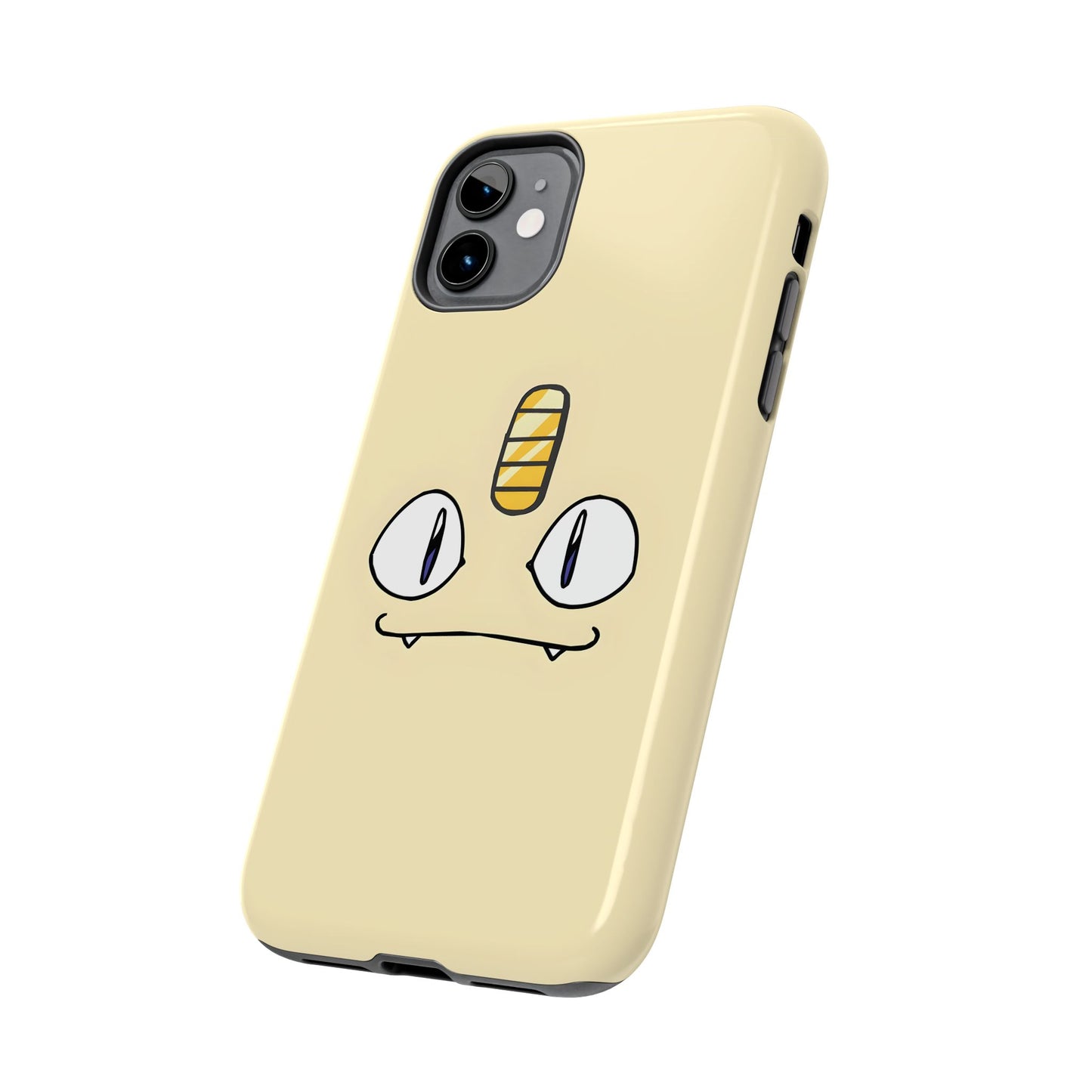 Cat Minimal Gold Coin Face Tough Phone Case | Anime