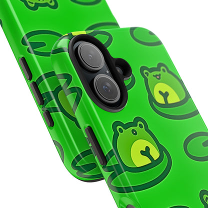 Cute Green Frogs Pattern Tough Phone Case | Animals