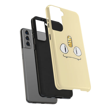 Cat Minimal Gold Coin Face Tough Phone Case | Anime