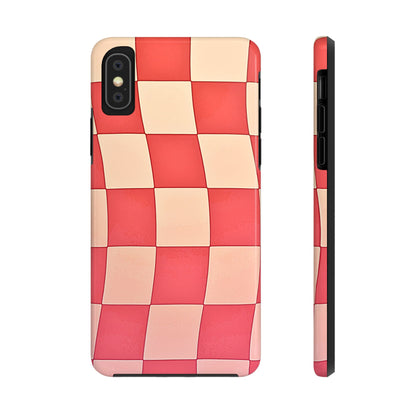 Preppy Checkered Pink Tough Phone Case | Aesthetic