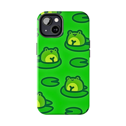Cute Green Frogs Pattern Tough Phone Case | Animals