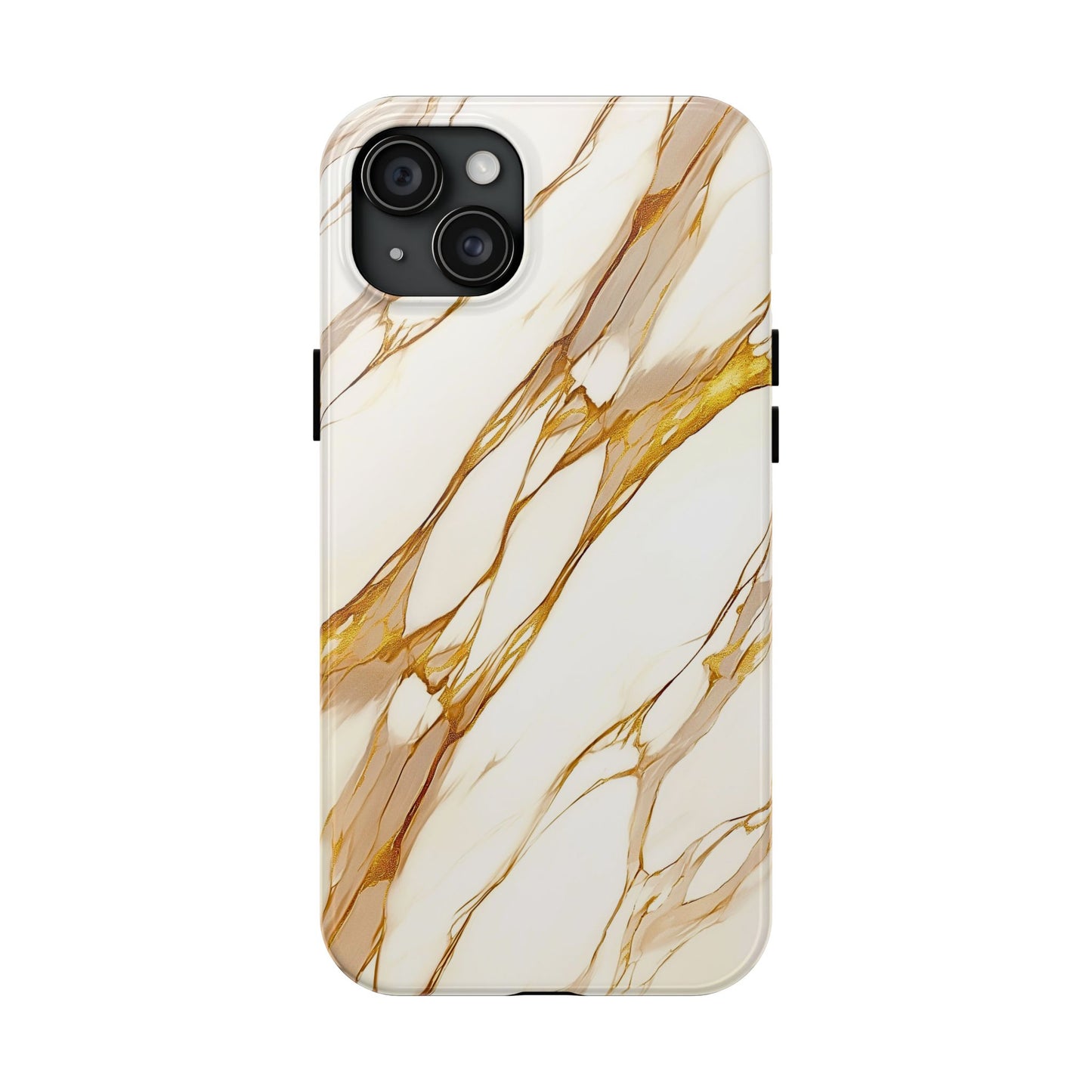 Funda/Cubierta resistente para teléfono con textura de mármol dorado de lujo | Estética