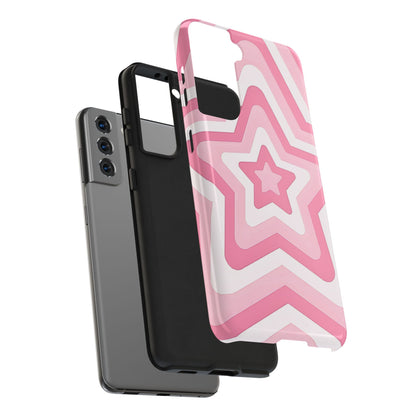 Pink Preppy Star Pattern Style Tough Phone Case | Aesthetic