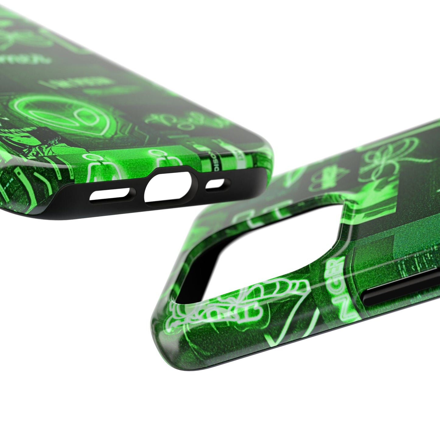 Green Neon Style Tough Phone Case | Aesthetic
