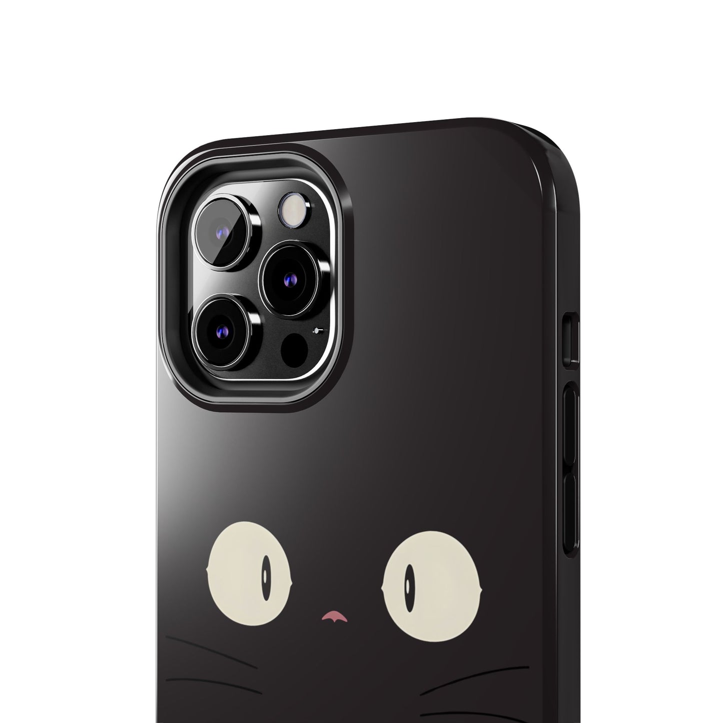 Adorable Black Cat Face and Eyes Minimal Tough Phone Case | Animals