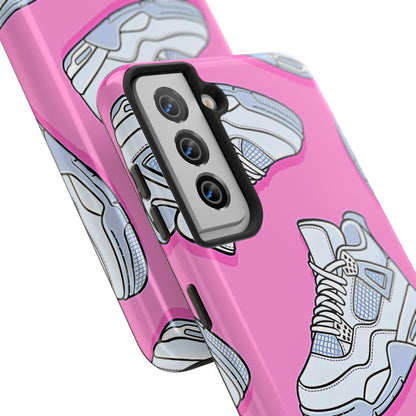 Funda resistente para teléfono con diseño de zapatillas Jordan 4 blancas | Estética