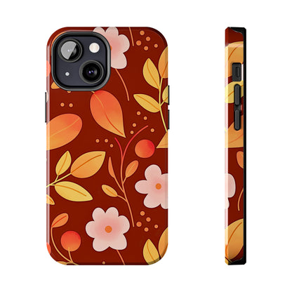 Autumn Fall Leaf Pattern Tough Phone Case | Aesthetic