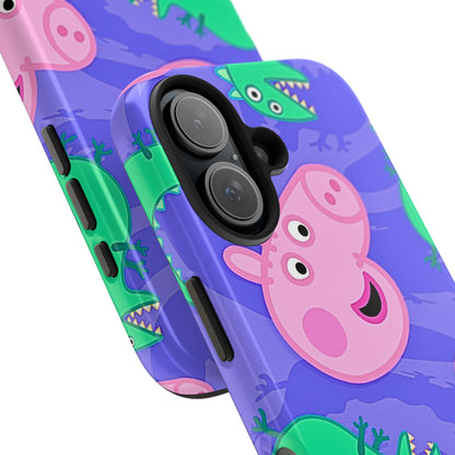 Peppa Pig & George Dinosaur Pattern Tough Phone Case | Cartoons - Peppa Pig