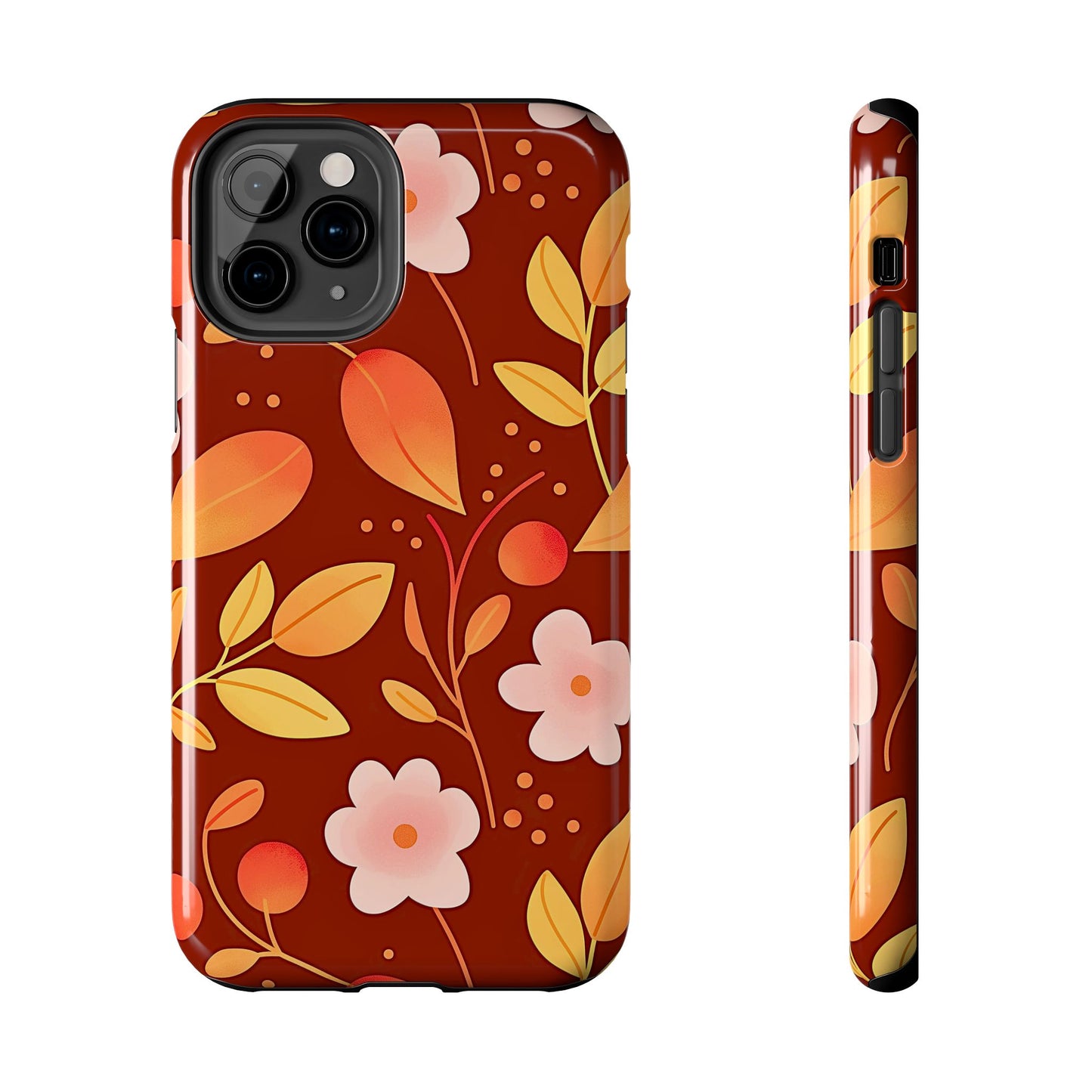 Autumn Fall Leaf Pattern Tough Phone Case | Aesthetic