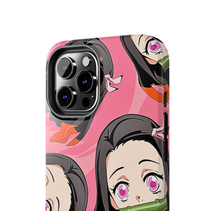 Nezuko Kamado Head Pattern Tough Phone Case | Anime - Demon Slayer