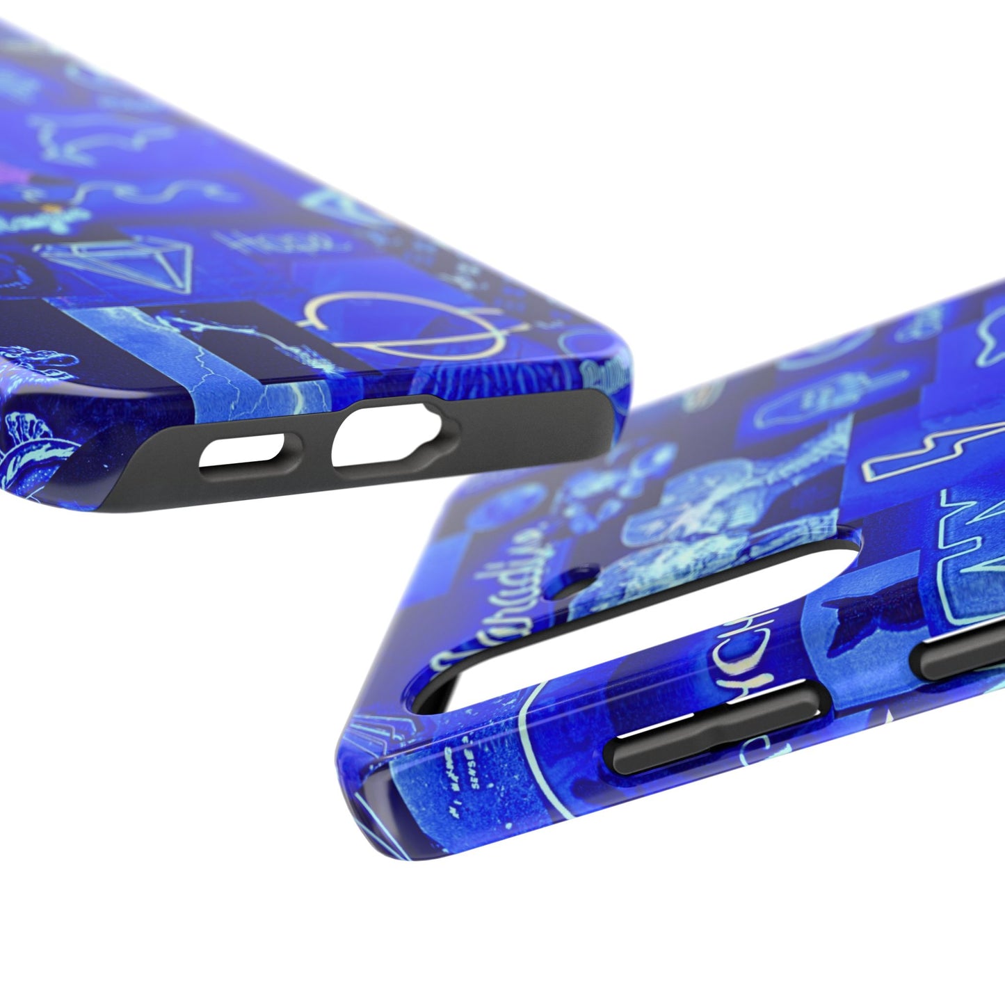 Blue Neon Style Tough Phone Case | Aesthetic