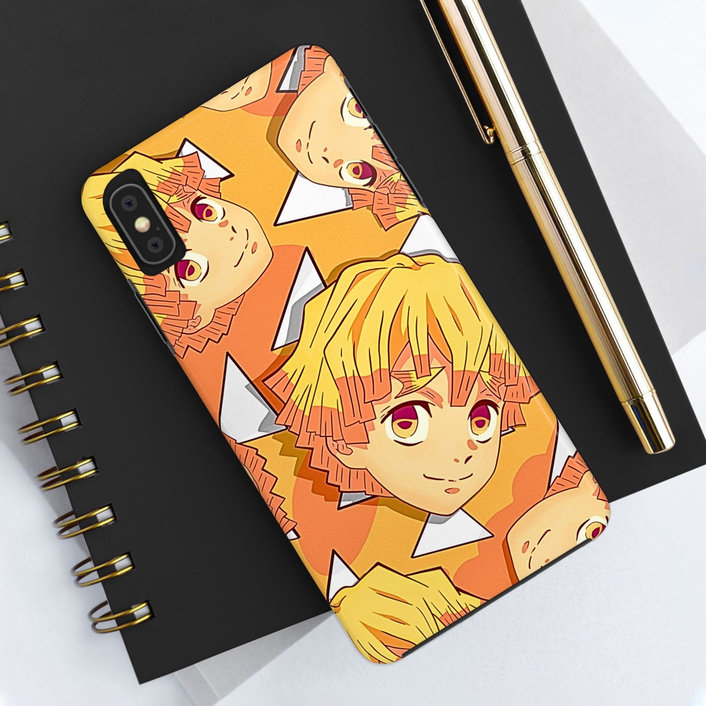 Zenitsu Agatsuma Haori Head Pattern Tough Phone Case | Anime - Demon Slayer