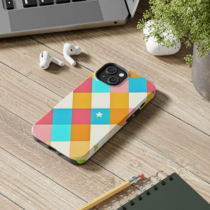 Vibrant Preppy Checkered Tough Phone Case | Aesthetic
