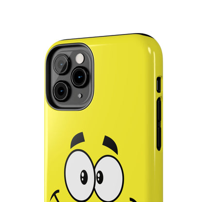Smiley Happy Face Yellow Minimalist Cartoon Tough Phone Case | Funny