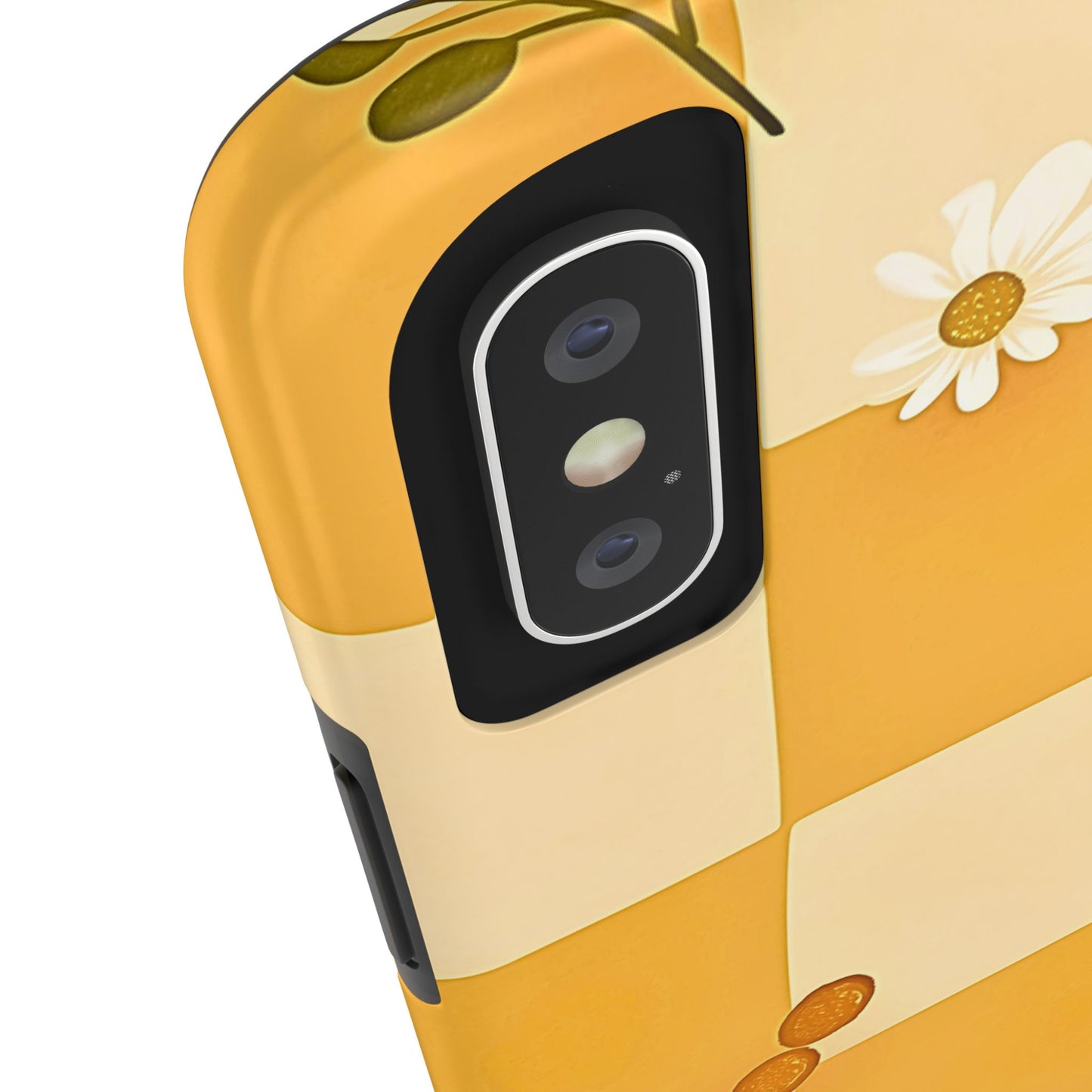 Yellow Checkered Preppy Daisies Tough Phone Case | Aesthetic