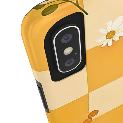 Yellow Checkered Preppy Daisies Tough Phone Case | Aesthetic