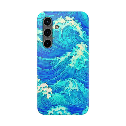 Funda resistente para teléfono con diseño de olas de agua | Estética