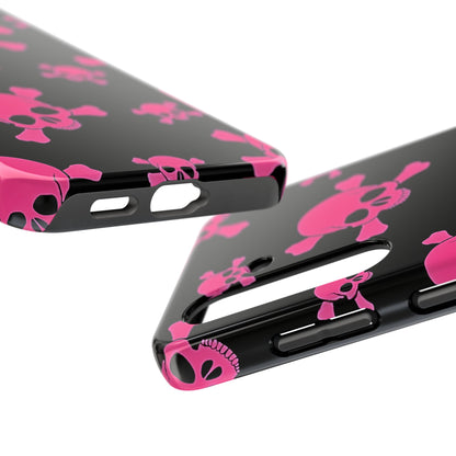 Funda resistente para teléfono estilo emo con calavera rosa | Estética