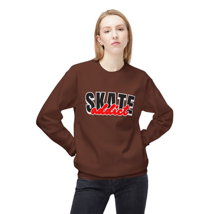 Skate Addict Unisex Fleece Crewneck Sweatshirt