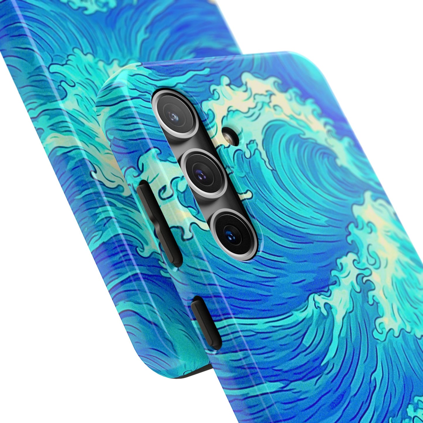 Funda resistente para teléfono con diseño de olas de agua | Estética