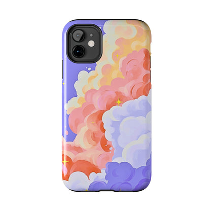 Funda resistente para teléfono con diseño de nubes de colores de ensueño | Estética