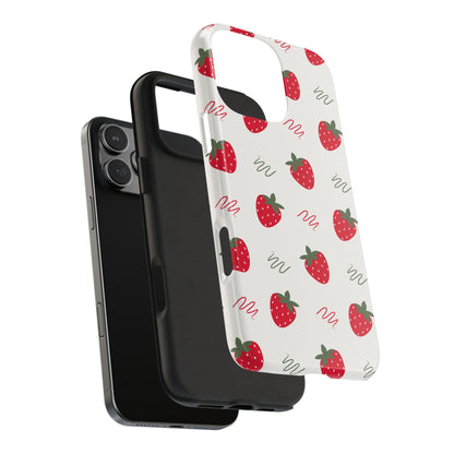 Strawberry Doodle Delight Tough Phone Case | Food
