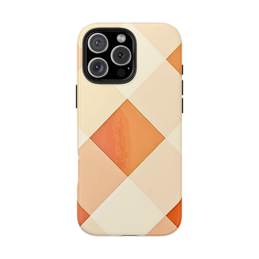 Pastel Minimalist Two-Tone Checkerboard Tough Phone Case | Aesthetic