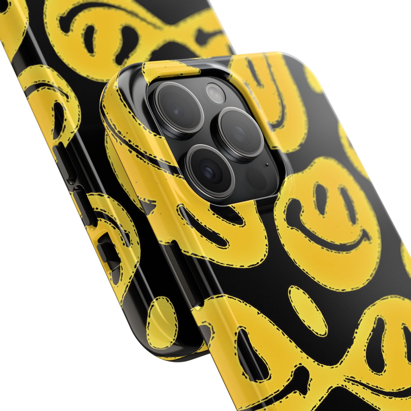 Funda resistente para teléfono con cara sonriente psicodélica colorida (versión 1) | Estética