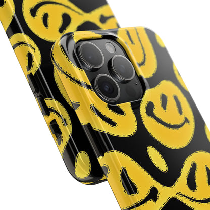 Funda resistente para teléfono con cara sonriente psicodélica colorida (versión 1) | Estética