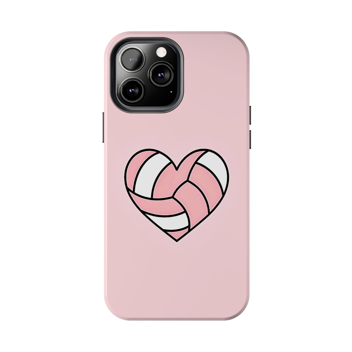 Pink Volleyball Heart Tough Phone Case | Aesthetic