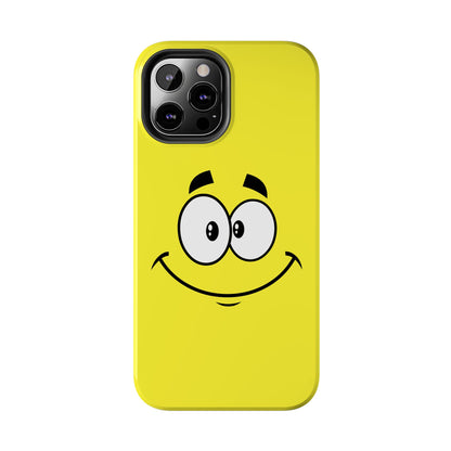 Smiley Happy Face Yellow Minimalist Cartoon Tough Phone Case | Funny