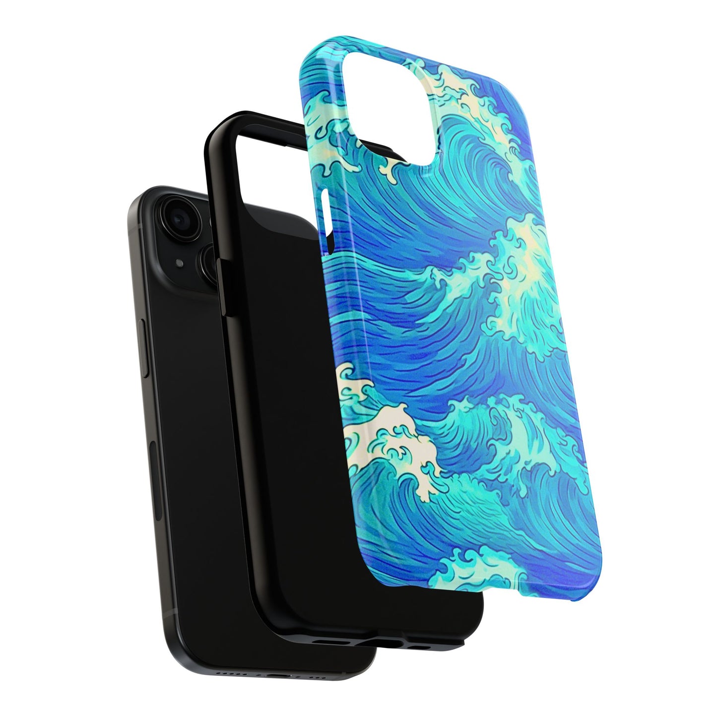 Funda resistente para teléfono con diseño de olas de agua | Estética