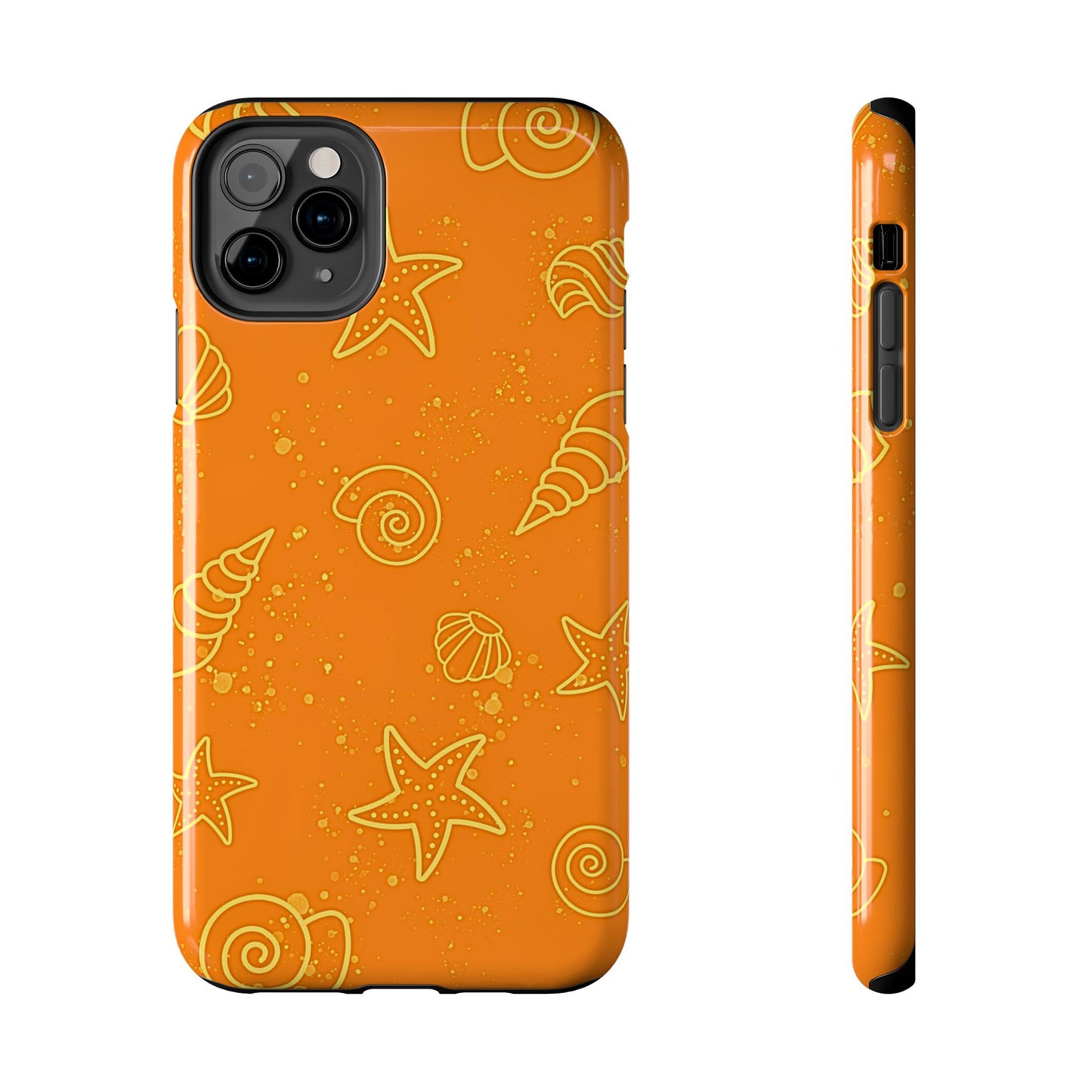 Funda resistente para teléfono con diseño de conchas naranjas | Estética