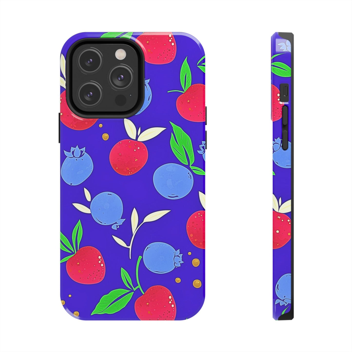 Funda resistente para teléfono con diseño de arándanos y fresas | Estética